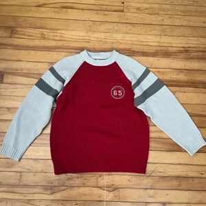 OPT Red and Gray Crewneck Sweater